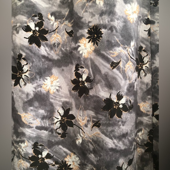 Vintage 90s Renee Adams Limited Grey Maxi Skirt with Black/Gold Floral Pattern - Picture 3 of 4